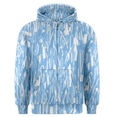 Blue Pattern Men s Zipper Hoodie by Valentinaart