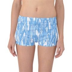 Blue Pattern Reversible Boyleg Bikini Bottoms by Valentinaart