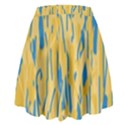 Yellow and blue pattern High Waist Skirt View2