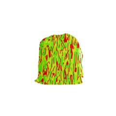 Green And Red Pattern Drawstring Pouches (xs) 