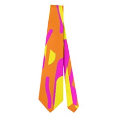 Pink And Yellow Pattern Neckties (two Side)  by Valentinaart