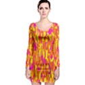 Pink and yellow pattern Long Sleeve Bodycon Dress View1