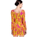 Pink and yellow pattern Long Sleeve Bodycon Dress View2