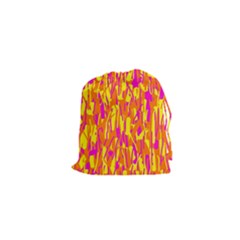 Pink And Yellow Pattern Drawstring Pouches (xs) 