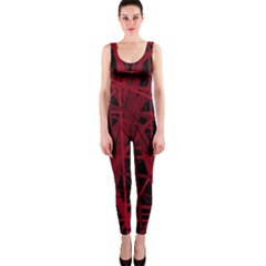 Black And Red Pattern Onepiece Catsuit by Valentinaart