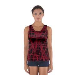 Black And Red Pattern Women s Sport Tank Top  by Valentinaart