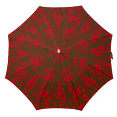 Red Pattern Straight Umbrellas