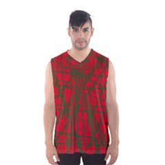 Red Pattern Men s Basketball Tank Top