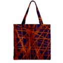 Blue and orange pattern Zipper Grocery Tote Bag View1