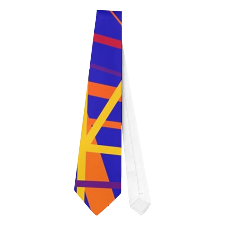 Orange and blue pattern Neckties (One Side) 