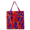 Orange and blue pattern Grocery Tote Bag View1