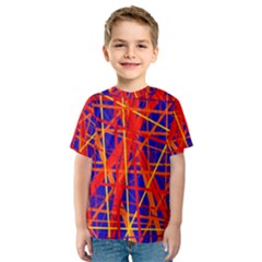 Orange And Blue Pattern Kid s Sport Mesh Tee