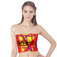 Yellow And Orange Pattern Tube Top