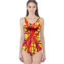 Yellow and orange pattern One Piece Swimsuit View1