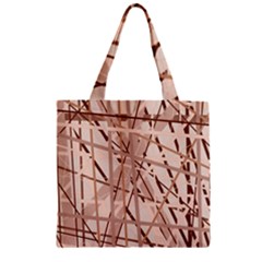 Brown Pattern Zipper Grocery Tote Bag by Valentinaart