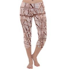 Brown Pattern Capri Yoga Leggings