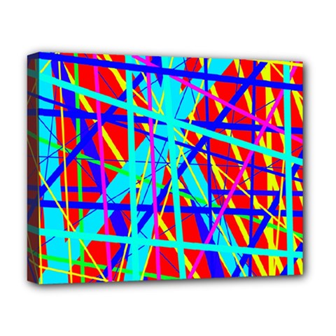 Colorful Pattern Deluxe Canvas 20  X 16   by Valentinaart