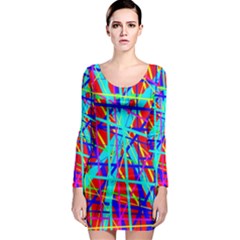 Colorful Pattern Long Sleeve Bodycon Dress by Valentinaart