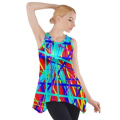 Colorful Pattern Side Drop Tank Tunic