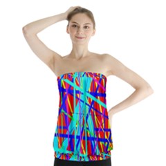 Colorful Pattern Strapless Top