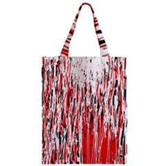 Red, Black And White Pattern Zipper Classic Tote Bag by Valentinaart