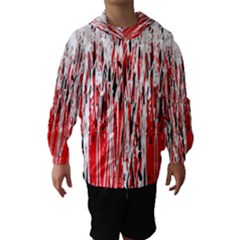 Red, Black And White Pattern Hooded Wind Breaker (kids) by Valentinaart