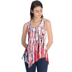 Red, Black And White Pattern Sleeveless Tunic