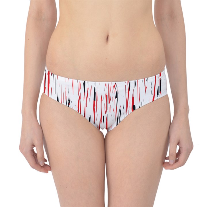 Red, black and white pattern Hipster Bikini Bottoms