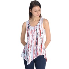 Red, Black And White Pattern Sleeveless Tunic