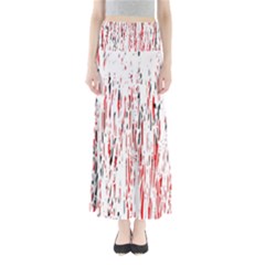 Red, Black And White Pattern Maxi Skirts