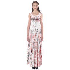 Red, Black And White Pattern Empire Waist Maxi Dress