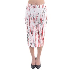 Red, Black And White Pattern Midi Pencil Skirt by Valentinaart