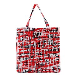 Red, White And Black Pattern Grocery Tote Bag by Valentinaart