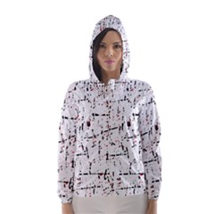 Red, White And Black Pattern Hooded Wind Breaker (women) by Valentinaart