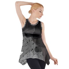 Black And Gray Pattern Side Drop Tank Tunic by Valentinaart