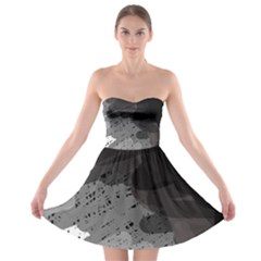 Black And Gray Pattern Strapless Dresses by Valentinaart