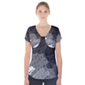 Black and gray pattern Short Sleeve Front Detail Top View1