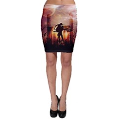 Dancing In The Night With Moon Nd Stars Bodycon Skirt