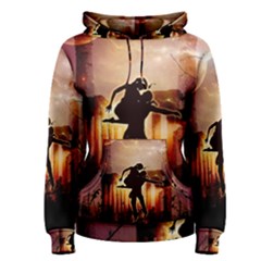 Dancing In The Night With Moon Nd Stars Women s Pullover Hoodie