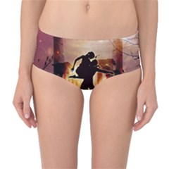 Dancing In The Night With Moon Nd Stars Mid-waist Bikini Bottoms