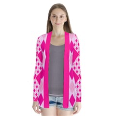 Argyle Pinkshades Pattern Drape Cardigan Drape Collar Cardigan by PKHarrisPlace