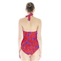 Blue and red pattern Halter Swimsuit View2