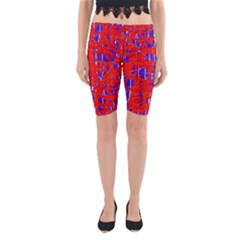 Blue And Red Pattern Yoga Cropped Leggings