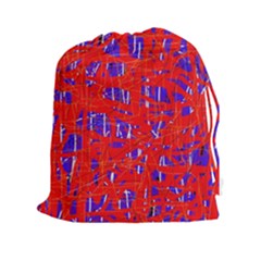 Blue And Red Pattern Drawstring Pouches (xxl)