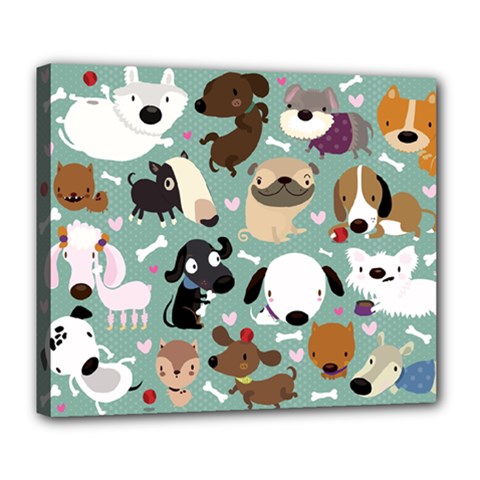 Dog Pattern Deluxe Canvas 24  X 20  