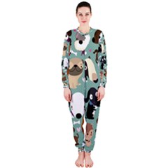 Dog Pattern Onepiece Jumpsuit (ladies)  by Mjdaluz