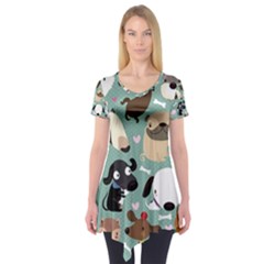 Dog Pattern Short Sleeve Tunic 