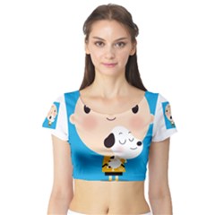 Snoopy Short Sleeve Crop Top (tight Fit)