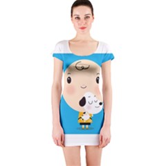 Snoopy Short Sleeve Bodycon Dress by Mjdaluz