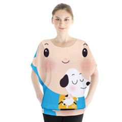 Snoopy Batwing Chiffon Blouse